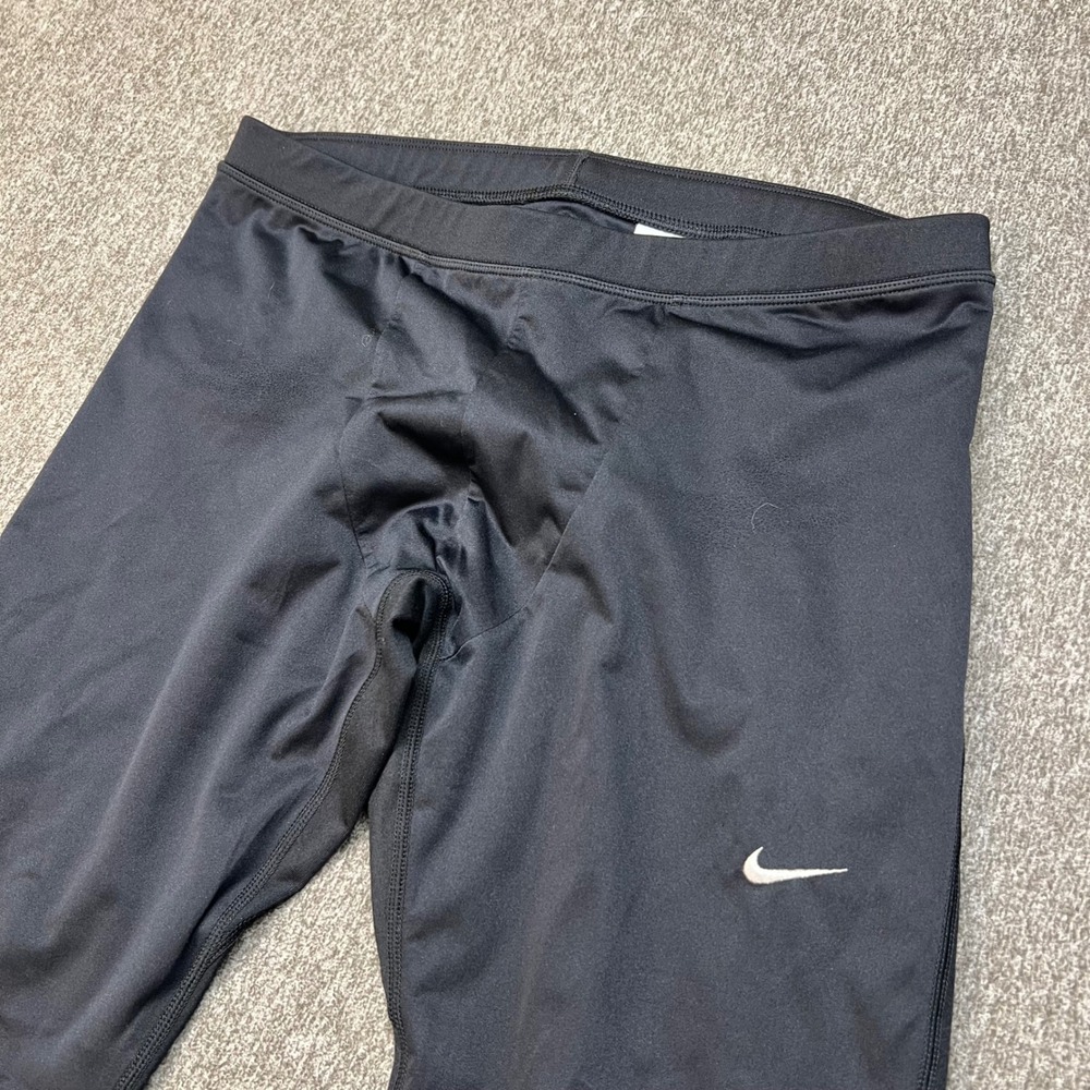 Nike Running Dri-FIT Tights Mens Large Black Reflective Athletic Leggings 555026